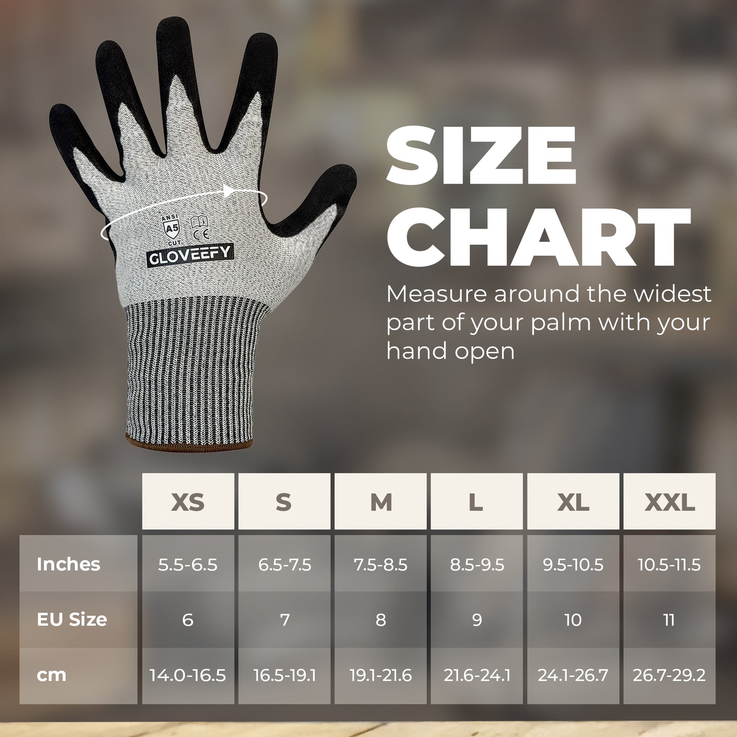 A5 Cut Resistant Gloves, Sandy Nitrile Coated, Abrasion Resistant, Anti-slip, Comfort Fit